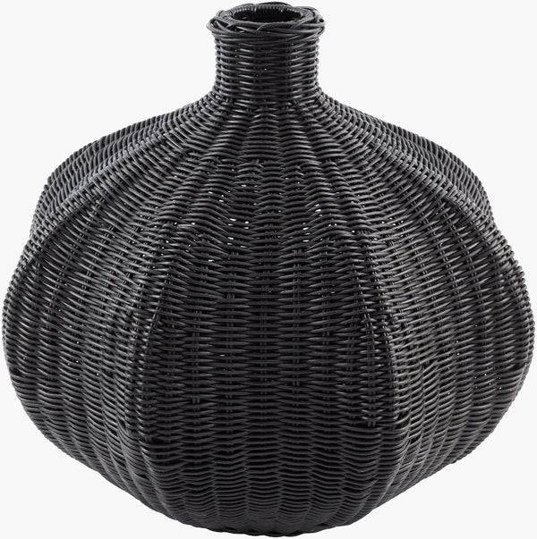 Surya Boscha Handwoven Indonesian Basket Floor Vase Bulbous Artisan Woven Bohemian Accent BOSC002-182020