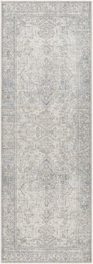 Livabliss Margot Traditional Polyester Area Rug Turkey Woven Medium Pile Entryway Accent White, Light Sa 2'7" x 7'3" BOSC2300-2773