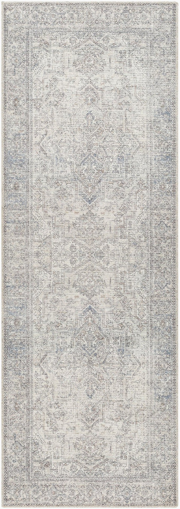 Livabliss Margot Traditional Polyester Area Rug Turkey Woven Medium Pile Entryway Accent White, Light Sa 2'7" x 7'3" BOSC2300-2773