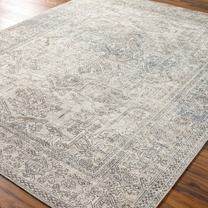 Livabliss Margot Traditional Polyester Area Rug Turkey Woven Medium Pile Entryway Accent White, Light Sa 5'3" x 7' BOSC2300-537