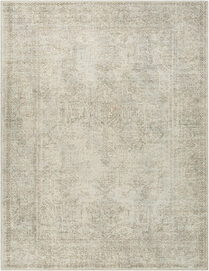 Livabliss Margot Traditional Ornate Polyester Area Rug for Entryway Hallway or Bedroom Accent White, Dusty Sa 7'10" x 10' BOSC2302-71010
