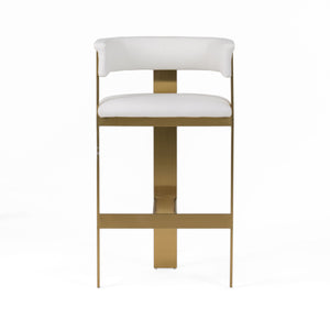 VIG Furniture Modrest Boswell - Modern White + Matte Gold Barstool VGRH-RHS-BS-158-WHTGLD