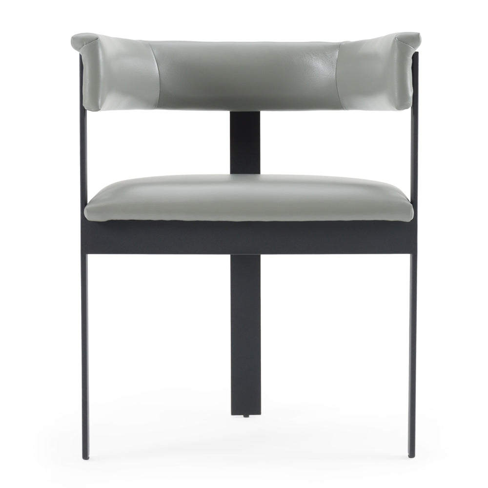 Vig Furniture Modrest Boswell - Chic Grey Faux Leather Dining Chair With Black Metal Frame For Modern Elegance Grey  Vgrh-rhs-dc-158-gryblk