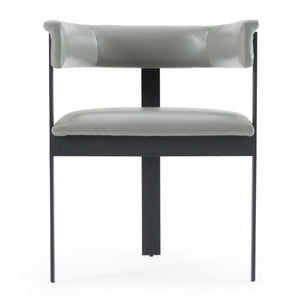 Vig Furniture Modrest Boswell - Chic Grey Faux Leather Dining Chair With Black Metal Frame For Modern Elegance Grey  Vgrh-rhs-dc-158-gryblk