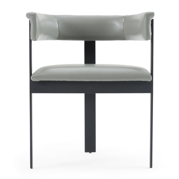 Vig Furniture Modrest Boswell - Chic Grey Faux Leather Dining Chair With Black Metal Frame For Modern Elegance Grey  Vgrh-rhs-dc-158-gryblk