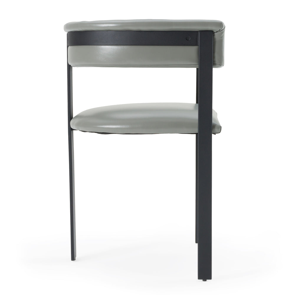 Vig Furniture Modrest Boswell - Chic Grey Faux Leather Dining Chair With Black Metal Frame For Modern Elegance Grey  Vgrh-rhs-dc-158-gryblk