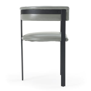 Vig Furniture Modrest Boswell - Chic Grey Faux Leather Dining Chair With Black Metal Frame For Modern Elegance Grey  Vgrh-rhs-dc-158-gryblk