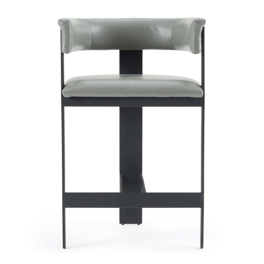 Vig Furniture Modrest Boswell - Chic Modern Grey Faux Leather Counter Chair With Elegant Black Metal Frame Grey  Vgrh-rhs-cs-158-gryblk