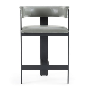Vig Furniture Modrest Boswell - Chic Modern Grey Faux Leather Counter Chair With Elegant Black Metal Frame Grey  Vgrh-rhs-cs-158-gryblk
