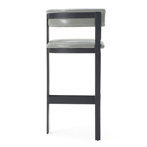 Vig Furniture Modrest Boswell - Chic Grey Faux Leather Barstool With Black Metal Frame For Modern Elegance Grey  Vgrh-rhs-bs-158-gryblk