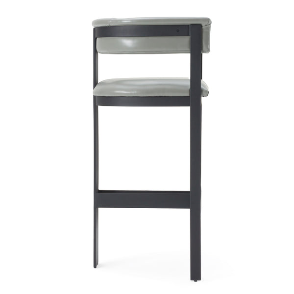 Vig Furniture Modrest Boswell - Chic Grey Faux Leather Barstool With Black Metal Frame For Modern Elegance Grey  Vgrh-rhs-bs-158-gryblk