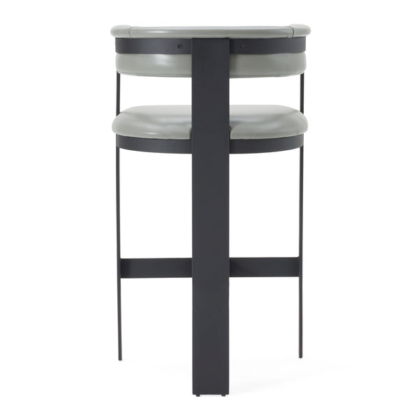 Vig Furniture Modrest Boswell - Chic Grey Faux Leather Barstool With Black Metal Frame For Modern Elegance Grey  Vgrh-rhs-bs-158-gryblk