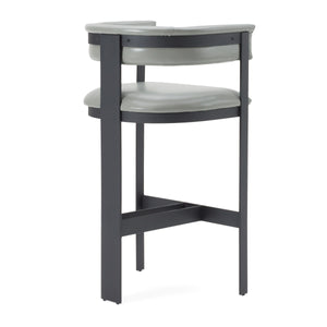Vig Furniture Modrest Boswell - Chic Grey Faux Leather Barstool With Black Metal Frame For Modern Elegance Grey  Vgrh-rhs-bs-158-gryblk