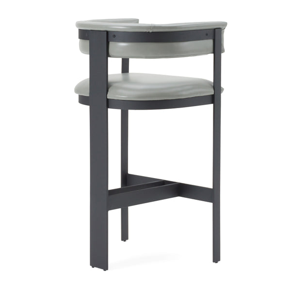 Vig Furniture Modrest Boswell - Chic Grey Faux Leather Barstool With Black Metal Frame For Modern Elegance Grey  Vgrh-rhs-bs-158-gryblk