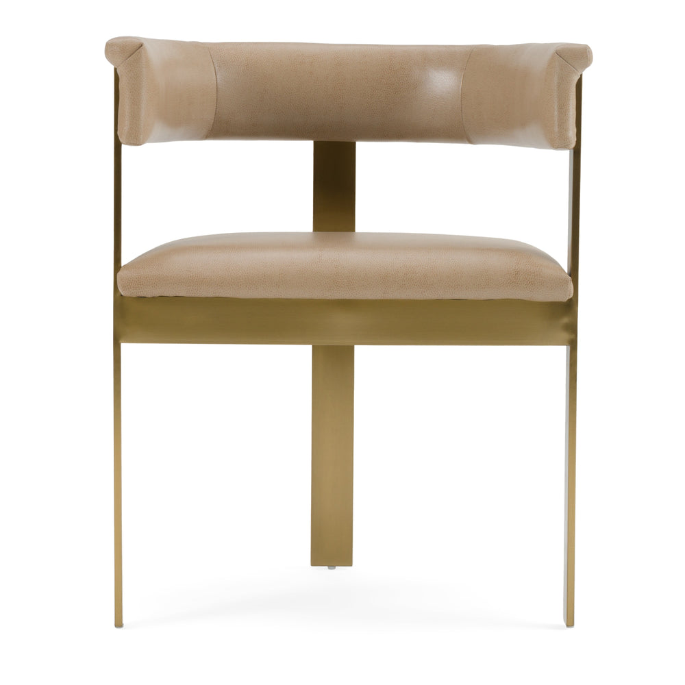 Vig Furniture Modrest Boswell - Luxe Brown Faux Leather Dining Chair With Elegant Gold Frame For Modern Spaces Brown  Vgrh-rhs-dc-158-brngld