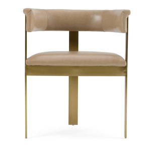 Vig Furniture Modrest Boswell - Luxe Brown Faux Leather Dining Chair With Elegant Gold Frame For Modern Spaces Brown  Vgrh-rhs-dc-158-brngld
