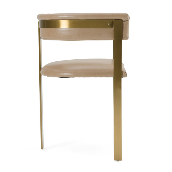 Vig Furniture Modrest Boswell - Luxe Brown Faux Leather Dining Chair With Elegant Gold Frame For Modern Spaces Brown  Vgrh-rhs-dc-158-brngld