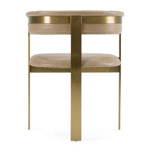 Vig Furniture Modrest Boswell - Luxe Brown Faux Leather Dining Chair With Elegant Gold Frame For Modern Spaces Brown  Vgrh-rhs-dc-158-brngld