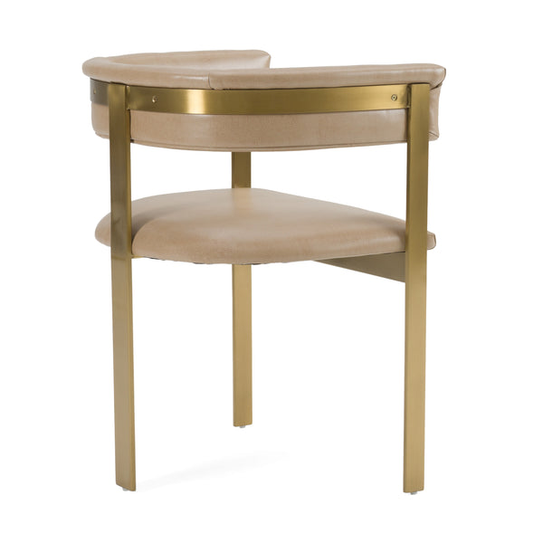 Vig Furniture Modrest Boswell - Luxe Brown Faux Leather Dining Chair With Elegant Gold Frame For Modern Spaces Brown  Vgrh-rhs-dc-158-brngld