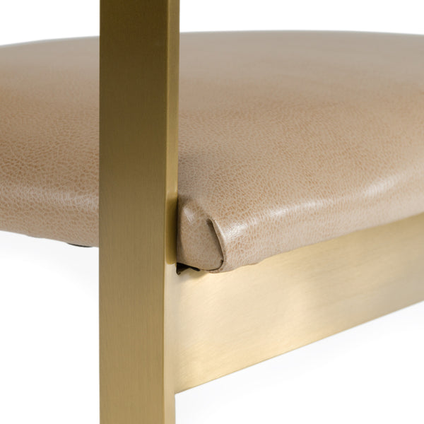 Vig Furniture Modrest Boswell - Luxe Brown Faux Leather Dining Chair With Elegant Gold Frame For Modern Spaces Brown  Vgrh-rhs-dc-158-brngld