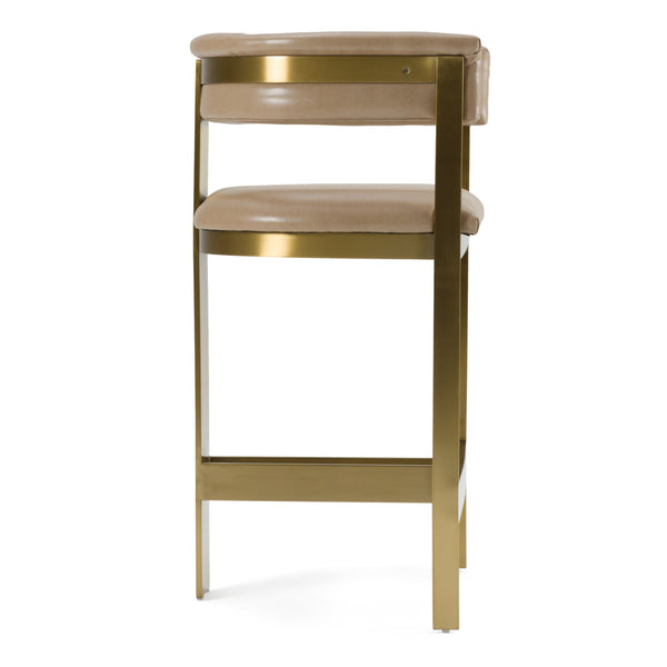 Vig Furniture Modrest Boswell - Luxurious Brown Faux Leather Counter Chair With Elegant Gold Frame Design Brown  Vgrh-rhs-cs-158-brngld