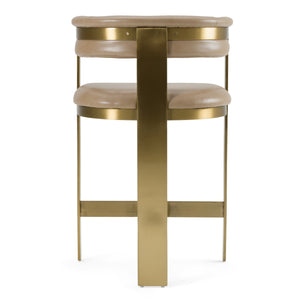 Vig Furniture Modrest Boswell - Luxurious Brown Faux Leather Counter Chair With Elegant Gold Frame Design Brown  Vgrh-rhs-cs-158-brngld