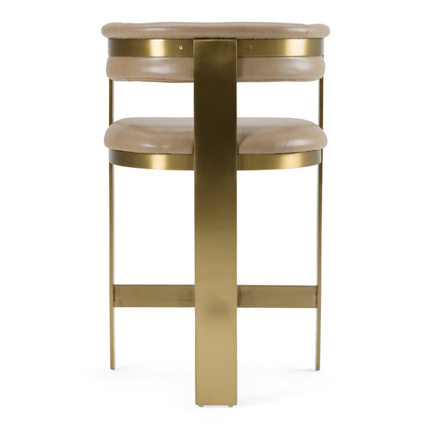 Vig Furniture Modrest Boswell - Luxurious Brown Faux Leather Counter Chair With Elegant Gold Frame Design Brown  Vgrh-rhs-cs-158-brngld