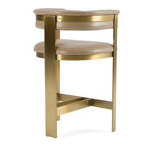 Vig Furniture Modrest Boswell - Luxurious Brown Faux Leather Counter Chair With Elegant Gold Frame Design Brown  Vgrh-rhs-cs-158-brngld