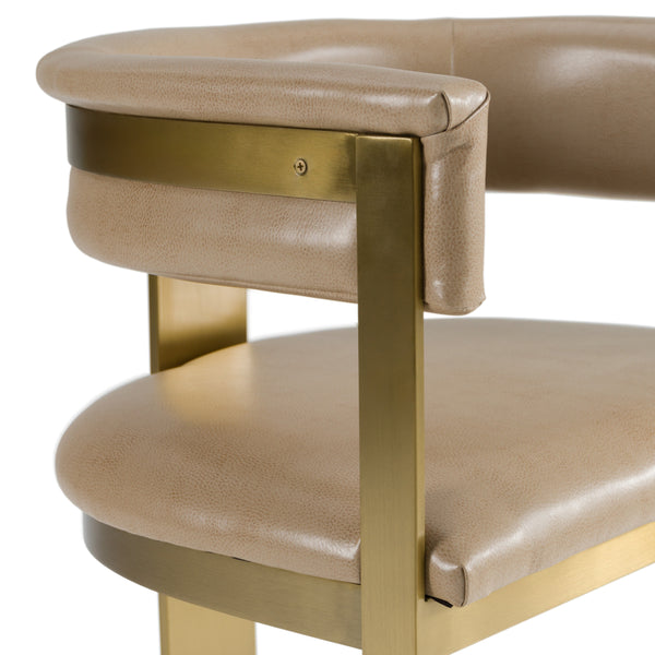 Vig Furniture Modrest Boswell - Luxurious Brown Faux Leather Counter Chair With Elegant Gold Frame Design Brown  Vgrh-rhs-cs-158-brngld