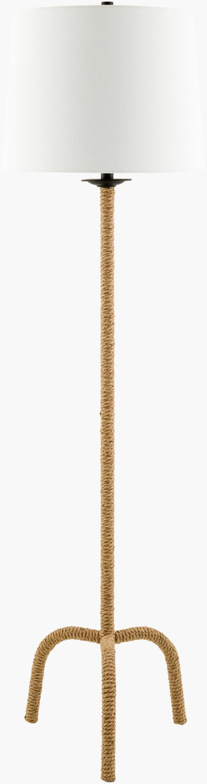 Livabliss Seraya Industrial Rustic Floor Lamp Metal Frame Felt Linen Shade Warm Ambient Glow BOSY-002