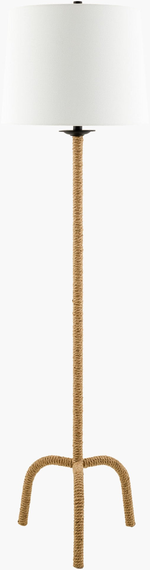 Livabliss Seraya Industrial Rustic Floor Lamp Metal Frame Felt Linen Shade Warm Ambient Glow BOSY-002