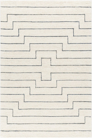 Livabliss Bournemouth Hand Tufted Wool Accent Rug Artisan Crafted for Entryways and Small Spaces Ivory, Charcoal 5' x 7'6" BOT2309-576