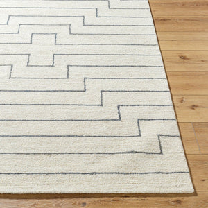 Livabliss Bournemouth Hand Tufted Wool Accent Rug Artisan Crafted for Entryways and Small Spaces Ivory, Charcoal 5' x 7'6" BOT2309-576