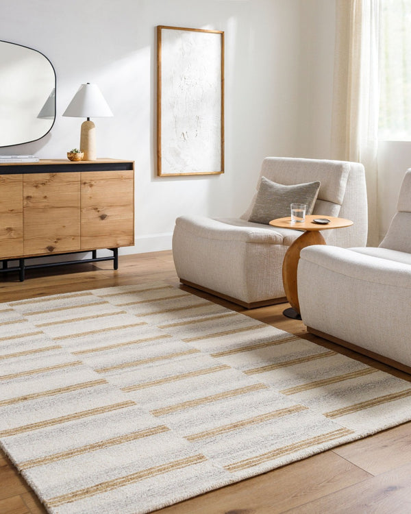 Livabliss Bournemouth Hand Tufted Wool Accent Rug Plush Medium Pile Bohemian Bedside Mat Ivory, Sandston 2' x 3' BOT2310-23