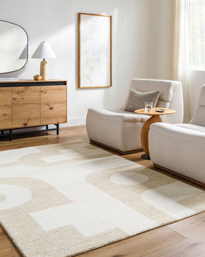 Livabliss Bournemouth Hand Tufted Wool Area Rug Artisan Crafted for Entryway or Bedside Accent Ivory, Sandston 2' x 3' BOT2312-23