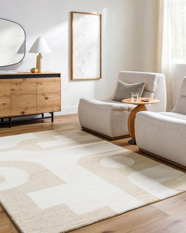 Livabliss Bournemouth Hand Tufted Wool Area Rug Artisan Crafted for Entryway or Bedside Accent Ivory, Sandston 2' x 3' BOT2312-23