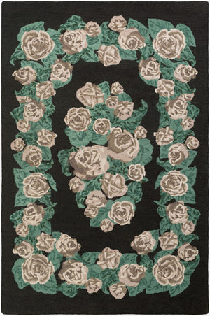 Surya Botany 9' X 13' Handmade Wool Rug - Modern Low Pile Design, Elegant Touch For Your Home Decor Green Wool Bot2482-913