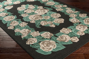 Surya Botany 9' X 13' Handmade Wool Rug - Modern Low Pile Design, Elegant Touch For Your Home Decor Green Wool Bot2482-913
