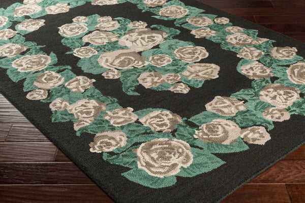 Surya Botany 9' X 13' Handmade Wool Rug - Modern Low Pile Design, Elegant Touch For Your Home Decor Green Wool Bot2482-913