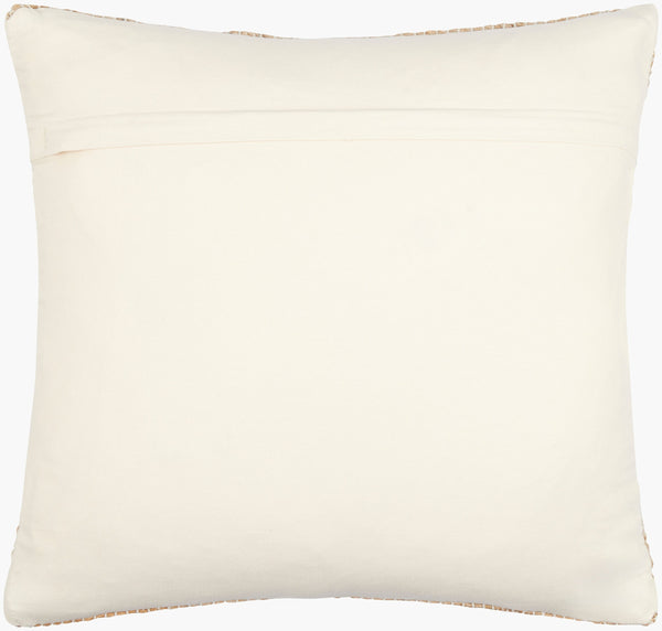 Surya Boundary Bou-001 Stylish 18" Wool & Jute Accent Pillow - Unique Textured Design For Any Room Beige Wool,Cotton,Cotton Bou001-1818p