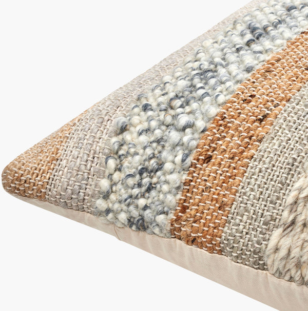 Surya Boundary Bou-001 Stylish 18" Wool & Jute Accent Pillow - Unique Textured Design For Any Room Beige Wool,Cotton,Cotton Bou001-1818p