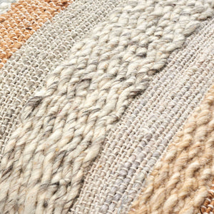 Surya Boundary Bou-001 Stylish 18" Wool & Jute Accent Pillow - Unique Textured Design For Any Room Beige Wool,Cotton,Cotton Bou001-1818p