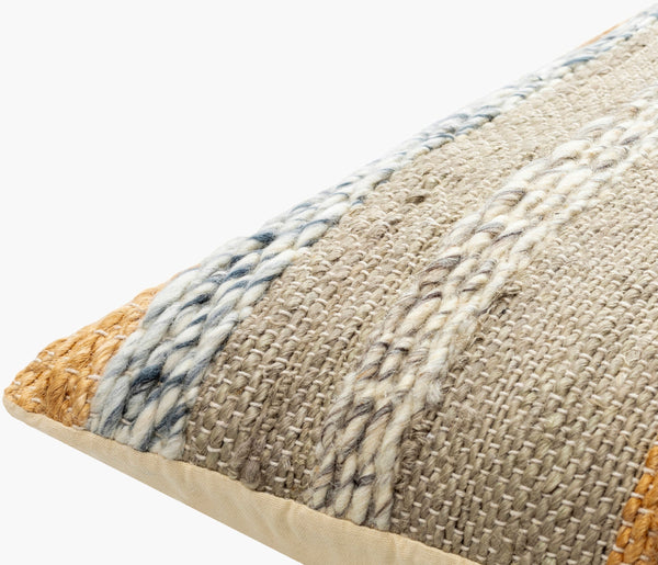 Surya Boundary Bou-001 Stylish 18" Wool & Jute Accent Pillow - Unique Textured Design For Any Room Seafoam Cotton,Wool,Jute,Cotton Bou002-2222