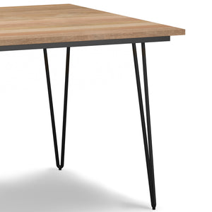 English Elm Hunter 42-Inch Square Dining Table - Modern Solid Mango Wood With Iron Base For Small Spaces B136P158741