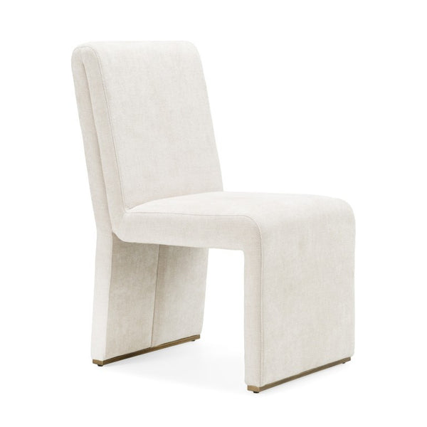 VIG Furniture Bounty Beige Upholstered Dining Chairs Set Of 2 — Modern Solid Back, Antique Brass Legs, Cozy Comfort VGFA-CH531-BGE