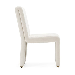 VIG Furniture Bounty Beige Upholstered Dining Chairs Set Of 2 — Modern Solid Back, Antique Brass Legs, Cozy Comfort VGFA-CH531-BGE