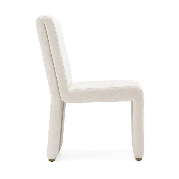 VIG Furniture Bounty Beige Upholstered Dining Chairs Set Of 2 — Modern Solid Back, Antique Brass Legs, Cozy Comfort VGFA-CH531-BGE