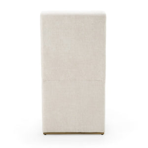 VIG Furniture Bounty Beige Upholstered Dining Chairs Set Of 2 — Modern Solid Back, Antique Brass Legs, Cozy Comfort VGFA-CH531-BGE