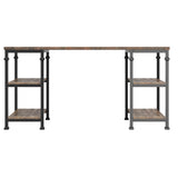 Homelegance By Top-Line Rafferty Vintage Industrial Storage Desk Black Wood