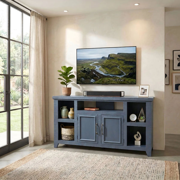 Origins Bowen Hutch Style Tv Console Pine Wood Distressed Farmhouse Storage Cabinet HG3260